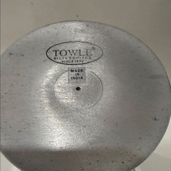 Towle Silver Smiths Vase Midnight Pearl Trumpet Made In India 9 X 6 Inches - Picture 8 of 15